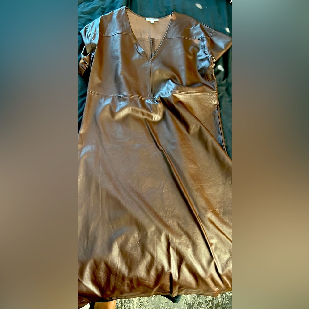 Faux leather dress